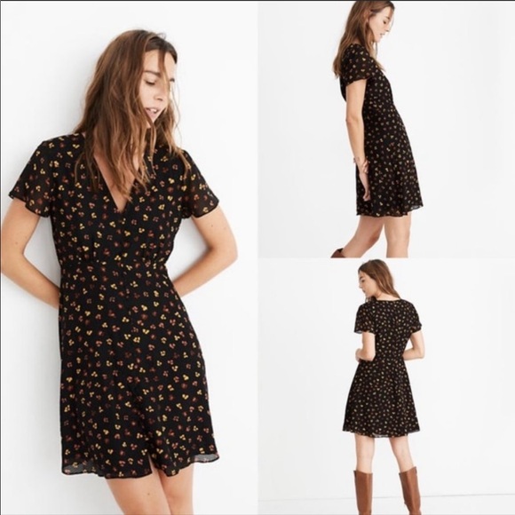 Madewell Dresses & Skirts - Madewell Button Front Swing Dress in Feline Floral Size 0 (WORN ONCE)